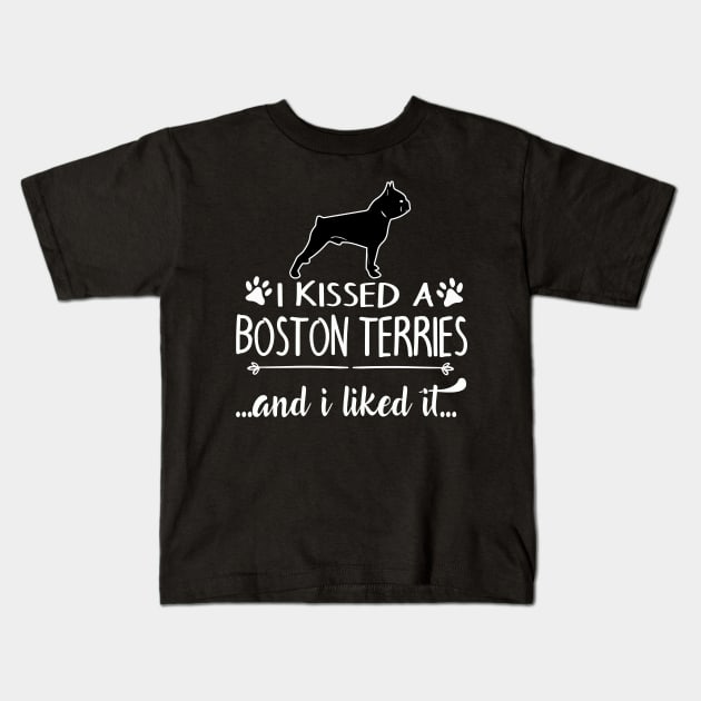 I Kissed A Boston Terries Kids T-Shirt by LiFilimon